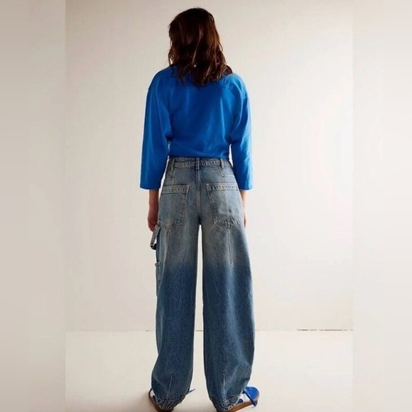 NWOT Free People Loren High Rise Carpenter Barrels In Home On The Range - Picture 3 of 4